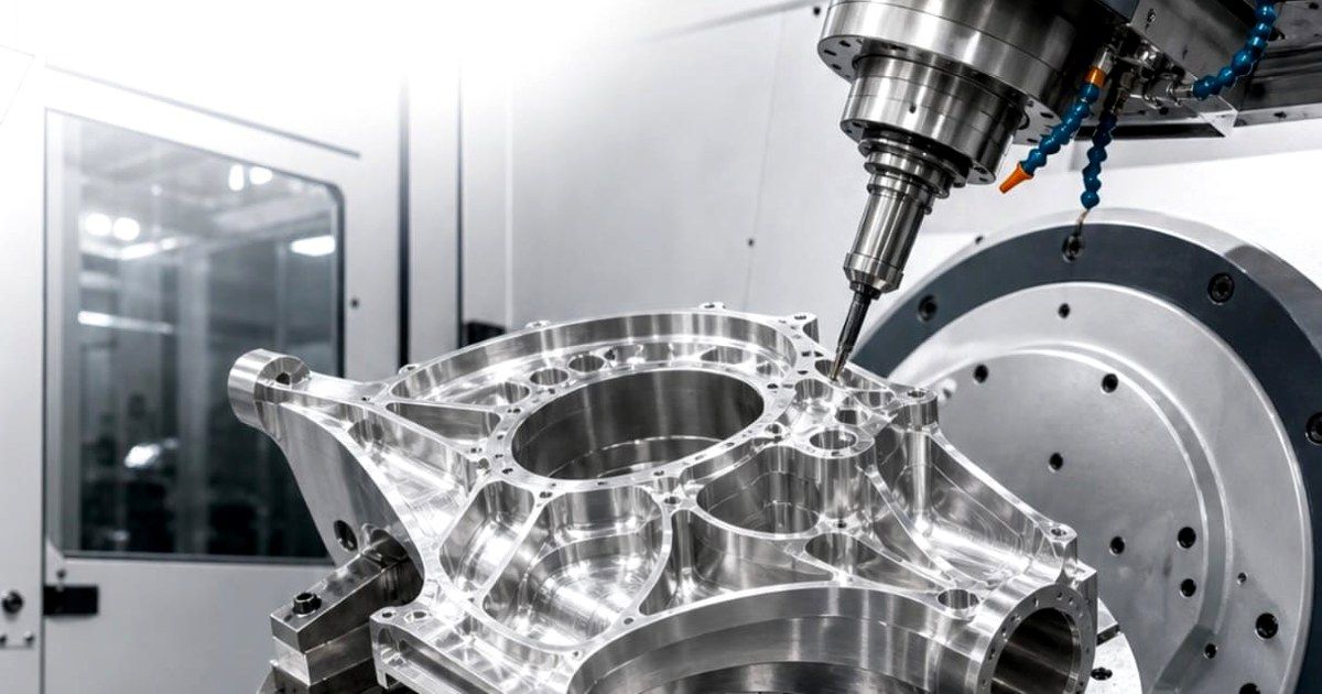 Usinagem aeroespacial em centro CNC de 5 eixos